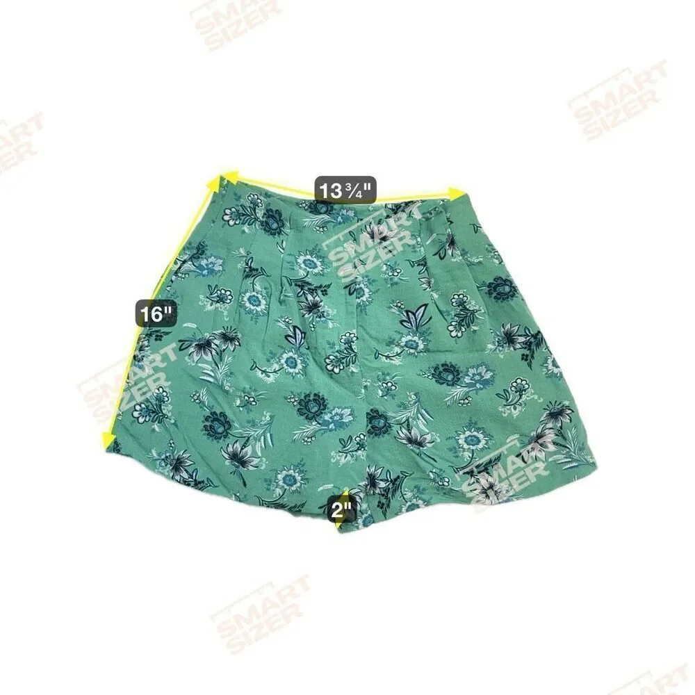 Ann Taylor Women's Green Floral High Waisted Shorts Size 4